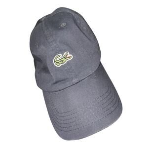 Lacoste Navy Hat, Leather Adjustable Back OSFA